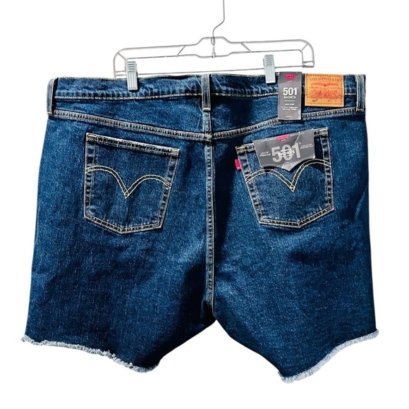 Levi Strauss 501 NWT High Rise Denim Jean Shorts Size 22W Blue Cut Off Casual - Picture 4 of 5